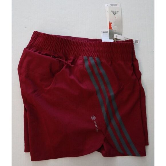 Adidas H57186 Women's Sz M Burgundy Run Icons 3-Stripes 3" Running Shorts - Picture 10 of 10